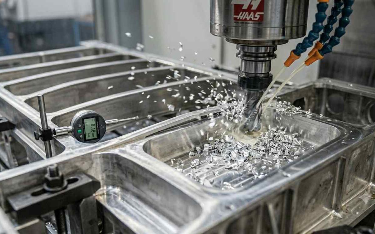 CNC 車床加工中 - 中正機械工程廠房